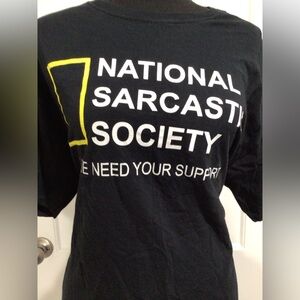 “National Sarcastic Society” Black graphic T-shirt